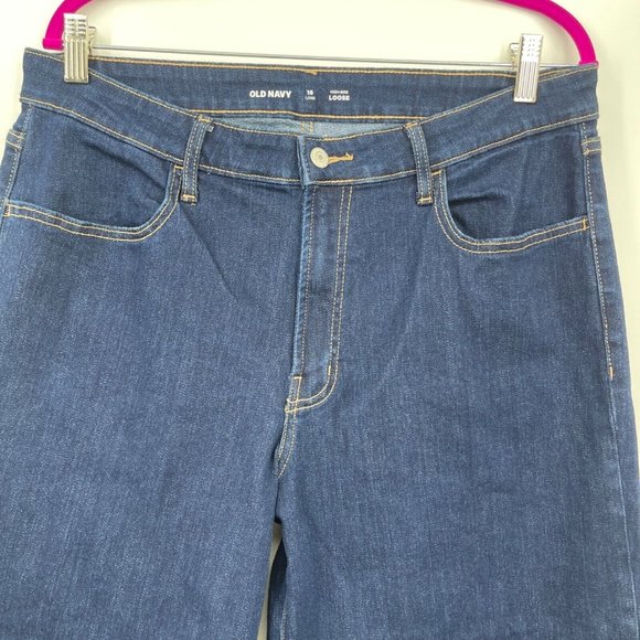 Old Navy High Rise Relaxed Jeans Womens Plus 16 Long Stretch Wide leg Boyfriend - Picture 4 of 6